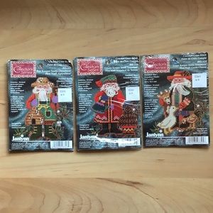 Janlynn Counted Cross Stitch Kits Sandra Cozzolino Santa Lot of 3